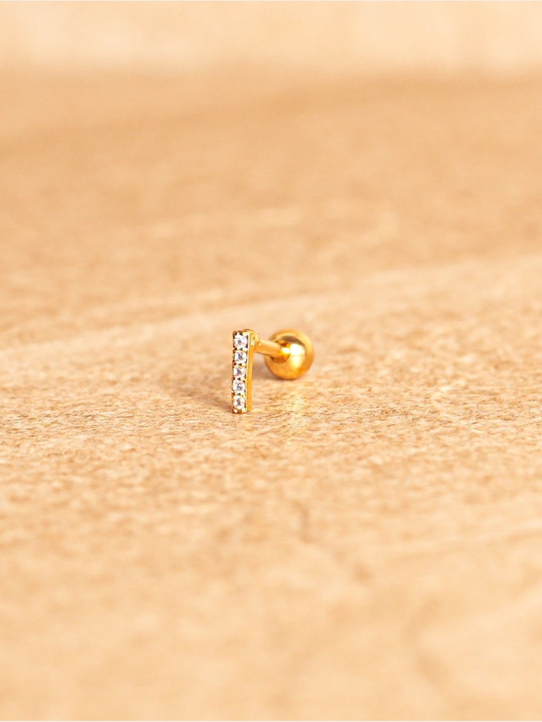 Ohrstecker - Mini Letter, I, Gold Plated