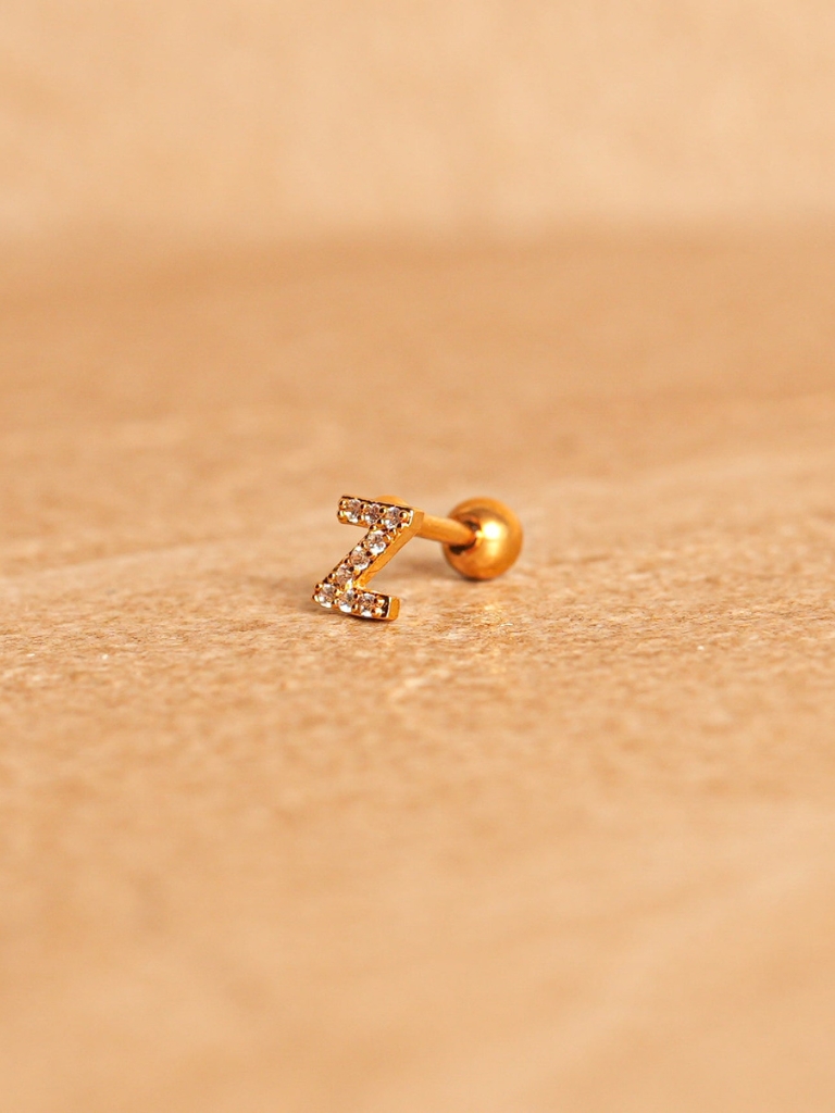Ohrstecker - Mini Letter, Z, Gold Plated