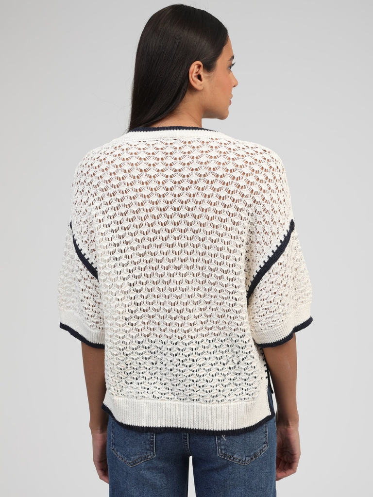 Pullover Kurzarm - Valmie, Ecru – Bild 2