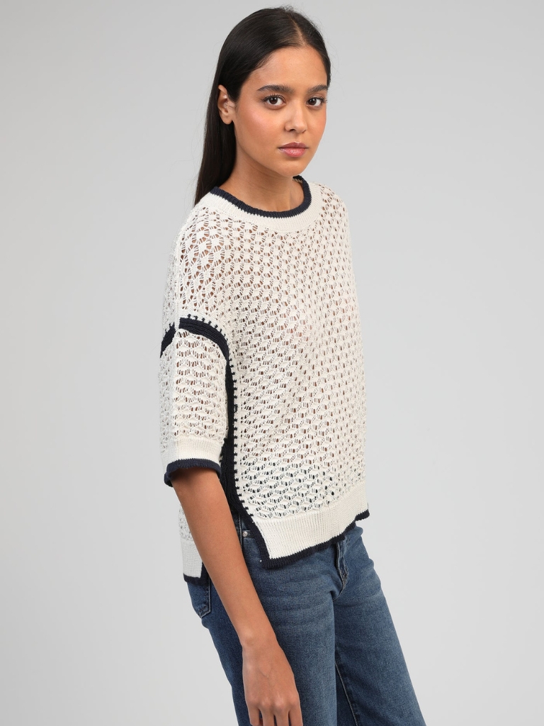 Pullover Kurzarm - Valmie, Ecru – Bild 3