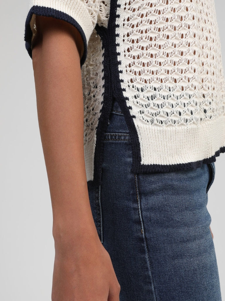 Pullover Kurzarm - Valmie, Ecru – Bild 5