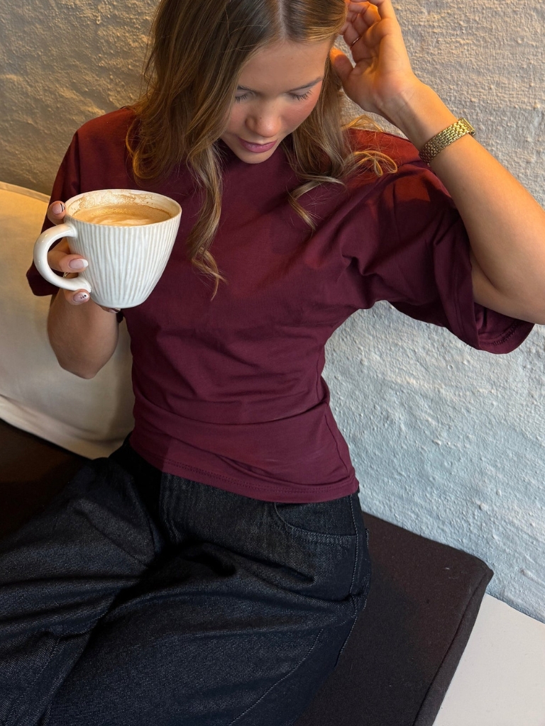 Shirt - Klara Waisted, Burgundy