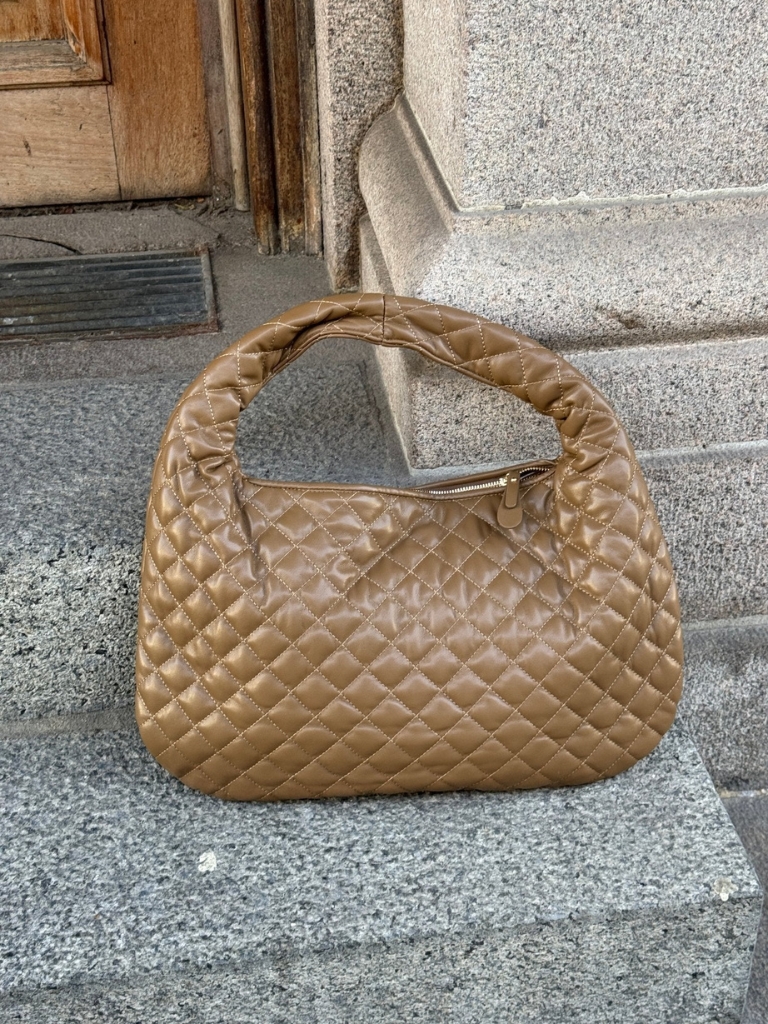 Tasche - Rosa Quilt, Taupe