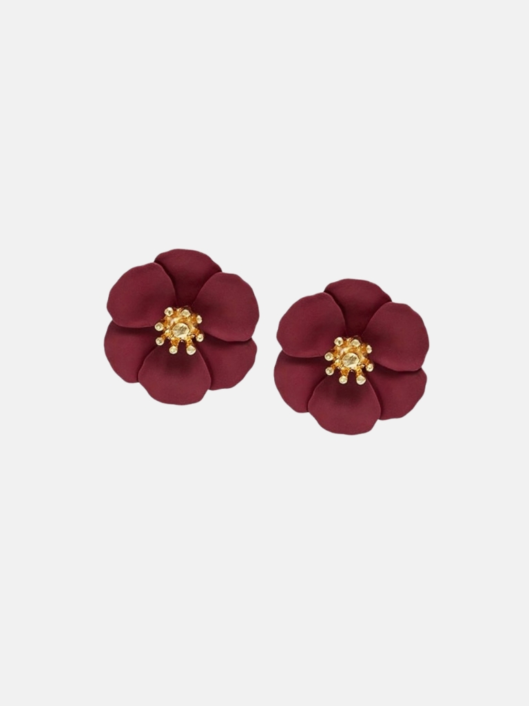 Ohrringe - Flower Small, Burgundy
