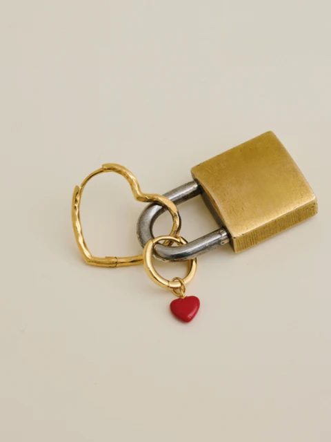 Alternative view of Ohrringe - Organic Heart Medium, Gold