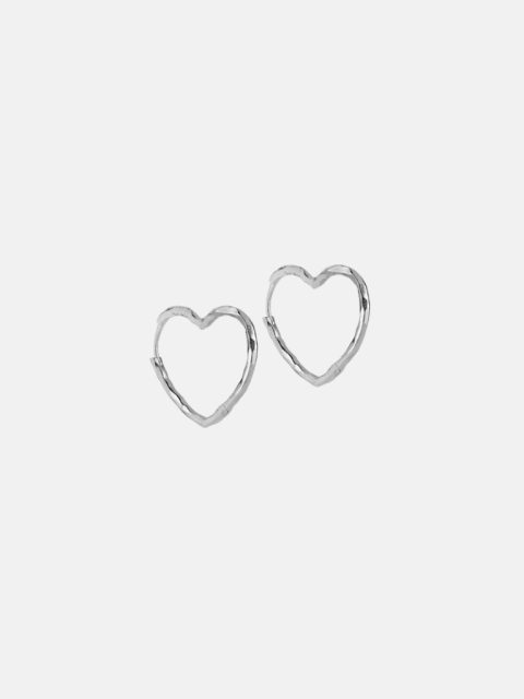 Alternative view of Ohrringe - Organic Heart Medium, Silber