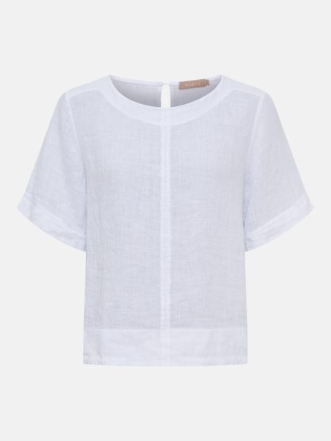 Top - MdcCeyla Leinen Shirt, Optical White