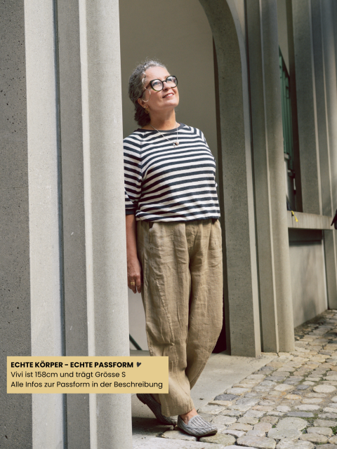 Alternative view of Top - Neva Slub Stripe Shirt, Jet black