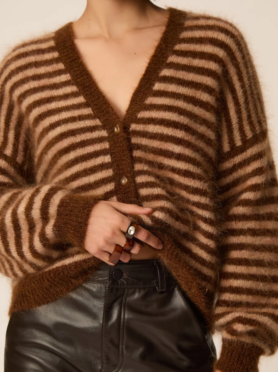 Cardigan - Alvaro, Cognac Chiné / Blush Chiné