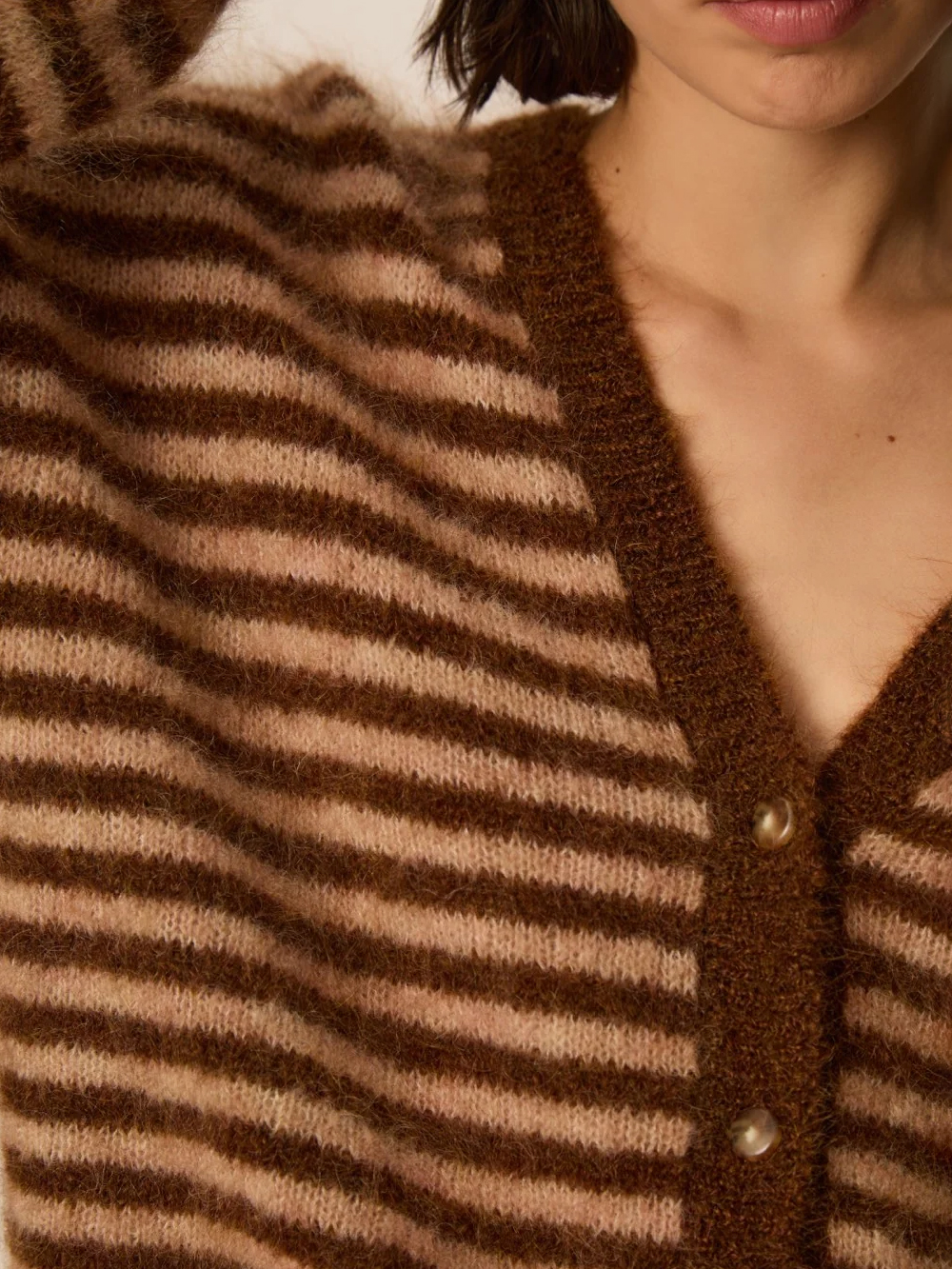 Cardigan - Alvaro, Cognac Chiné / Blush Chiné – Bild 6