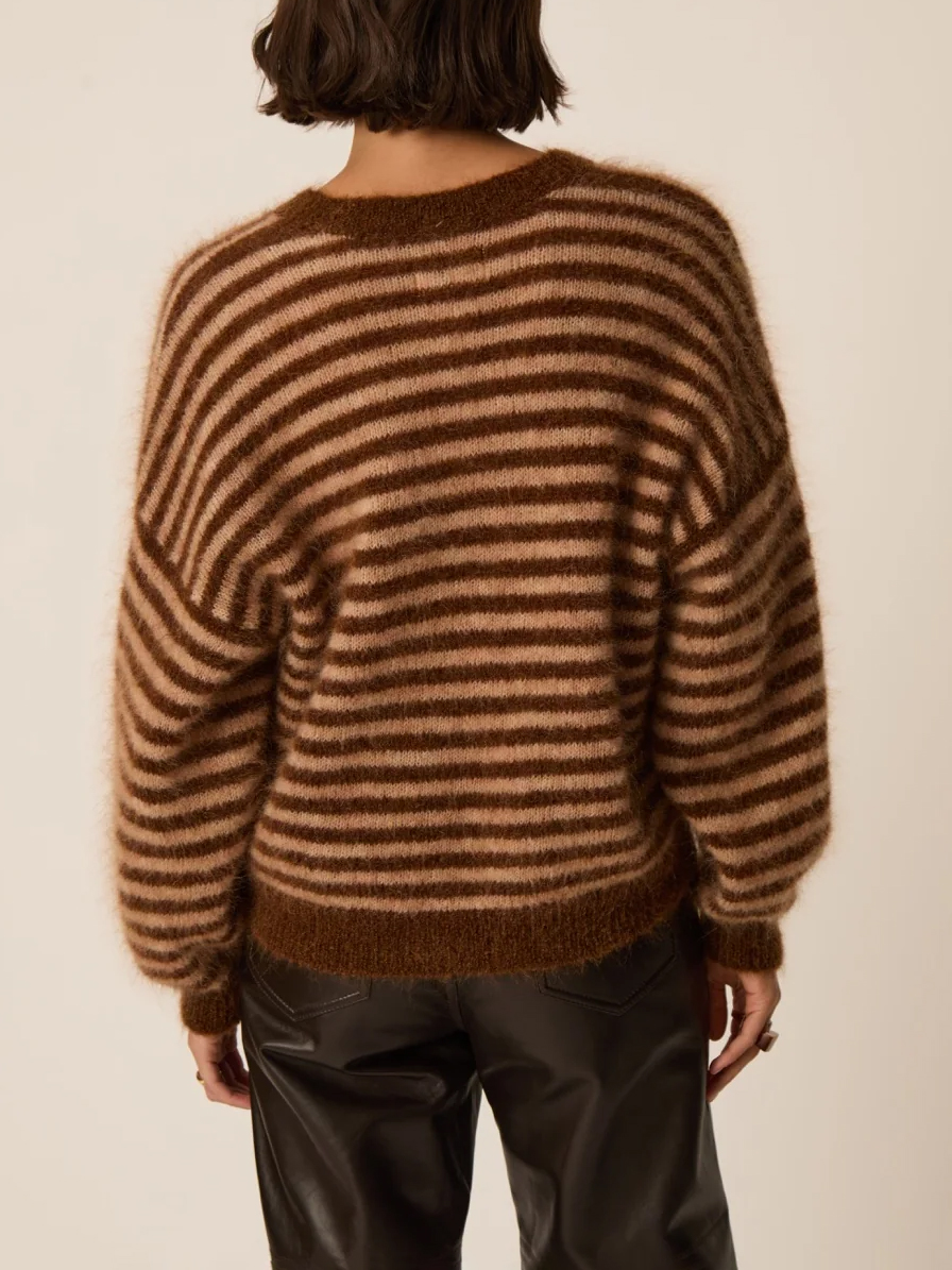 Cardigan - Alvaro, Cognac Chiné / Blush Chiné – Bild 5