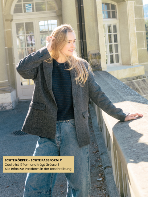Blazer - Nes Herringbone, Dark Grey Melee – Bild 3