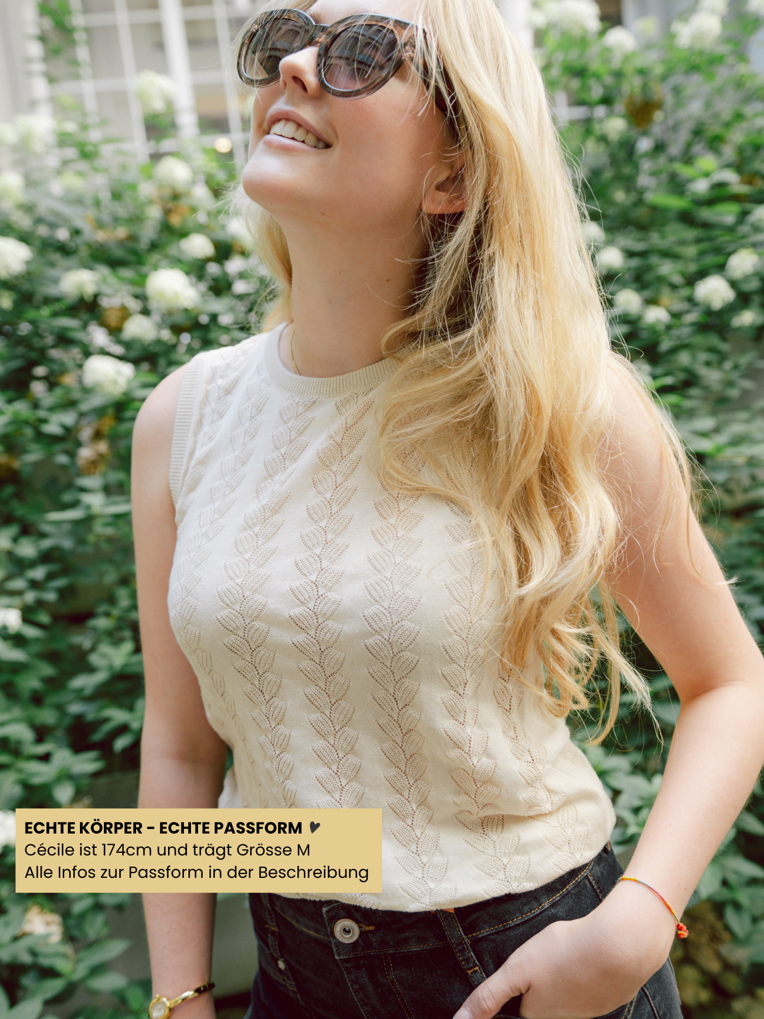 Top - Sofie Butterfly Knit, Ecru – Bild 3