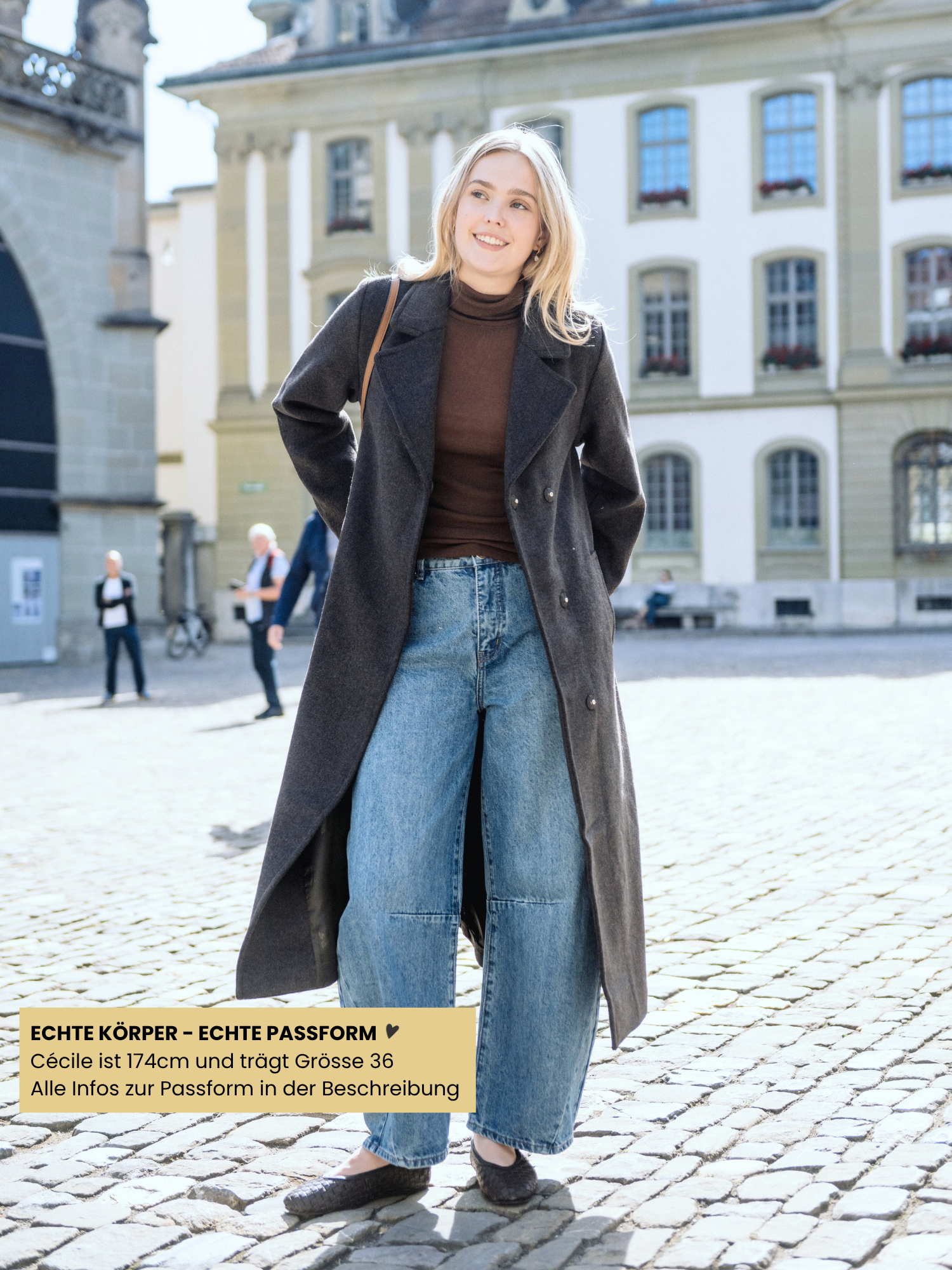 Mantel - BYABONNET Long Coat, Java Melange Brown – Bild 3
