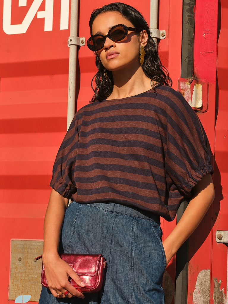 Shirt - Merle Big Stripe, Coffee Bean – Bild 8