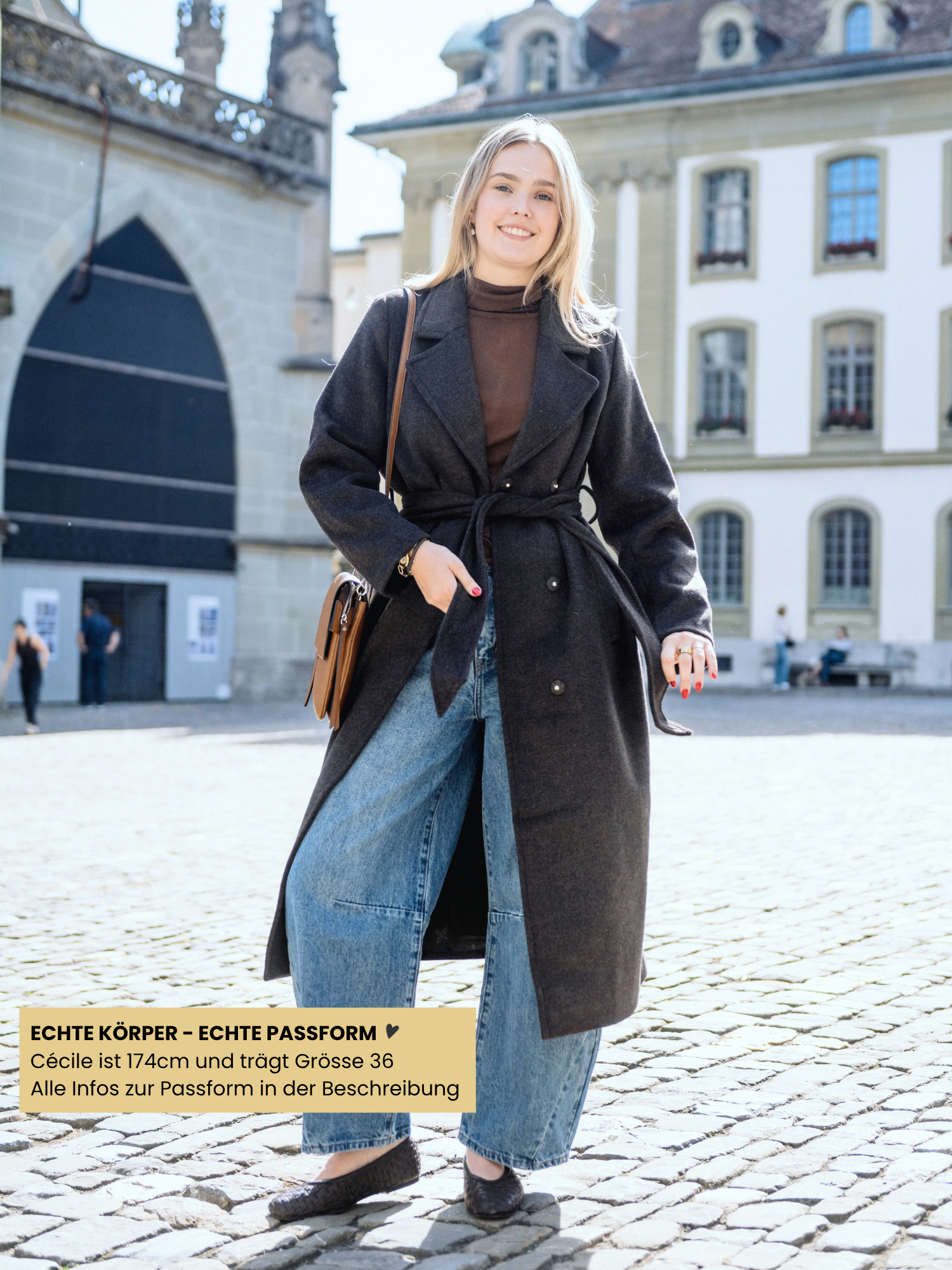 Mantel - BYABONNET Long Coat, Java Melange Brown – Bild 4