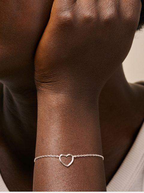 Alternative view of Armband - Organic Heart, Silber