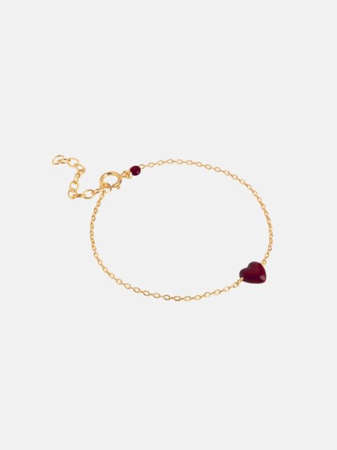 Armband – Amore, Gold/Bordeaux Heart