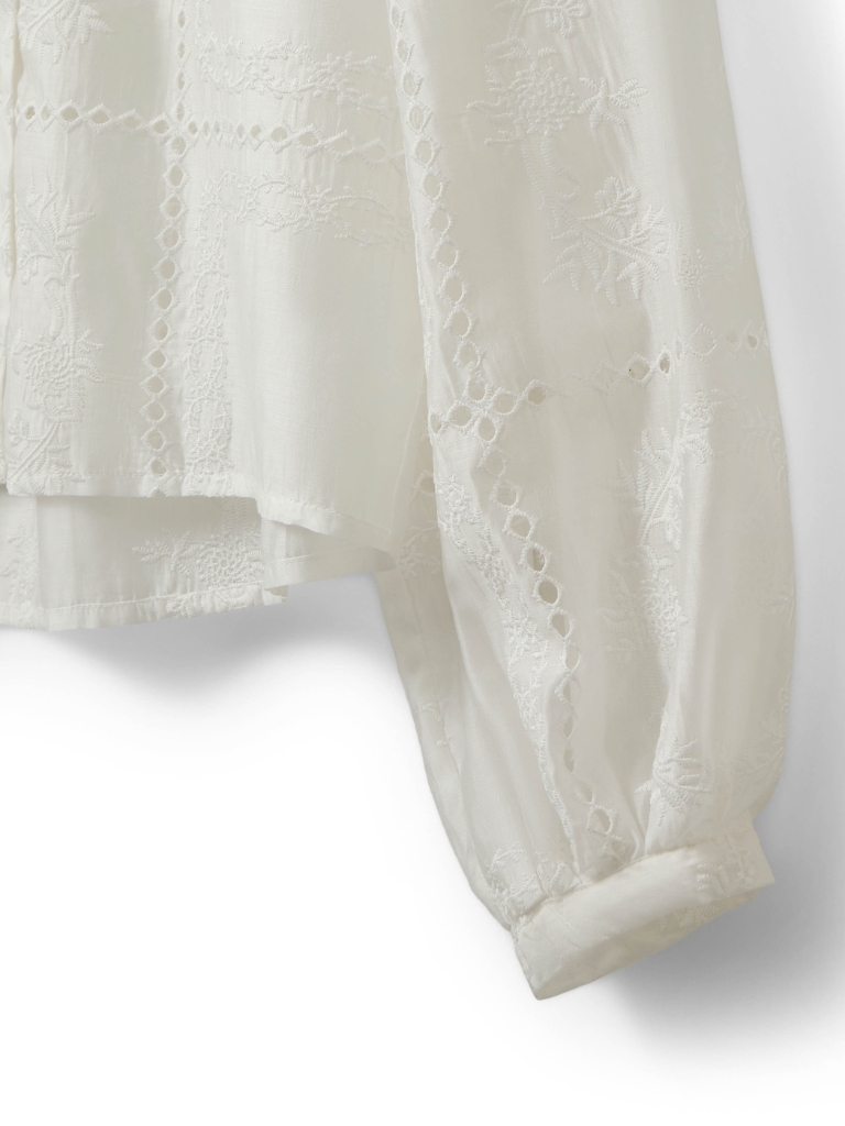 Bluse - CORASW Detailed Embroidery Shirt, Off White – Bild 7