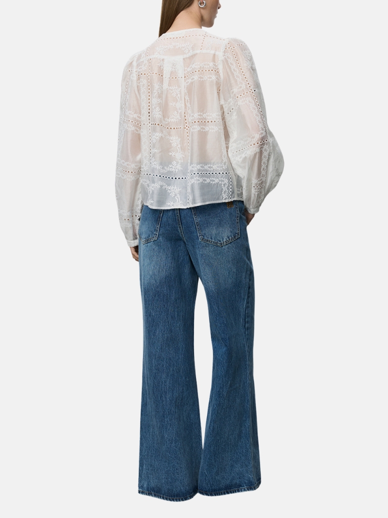 Bluse - CORASW Detailed Embroidery Shirt, Off White – Bild 3