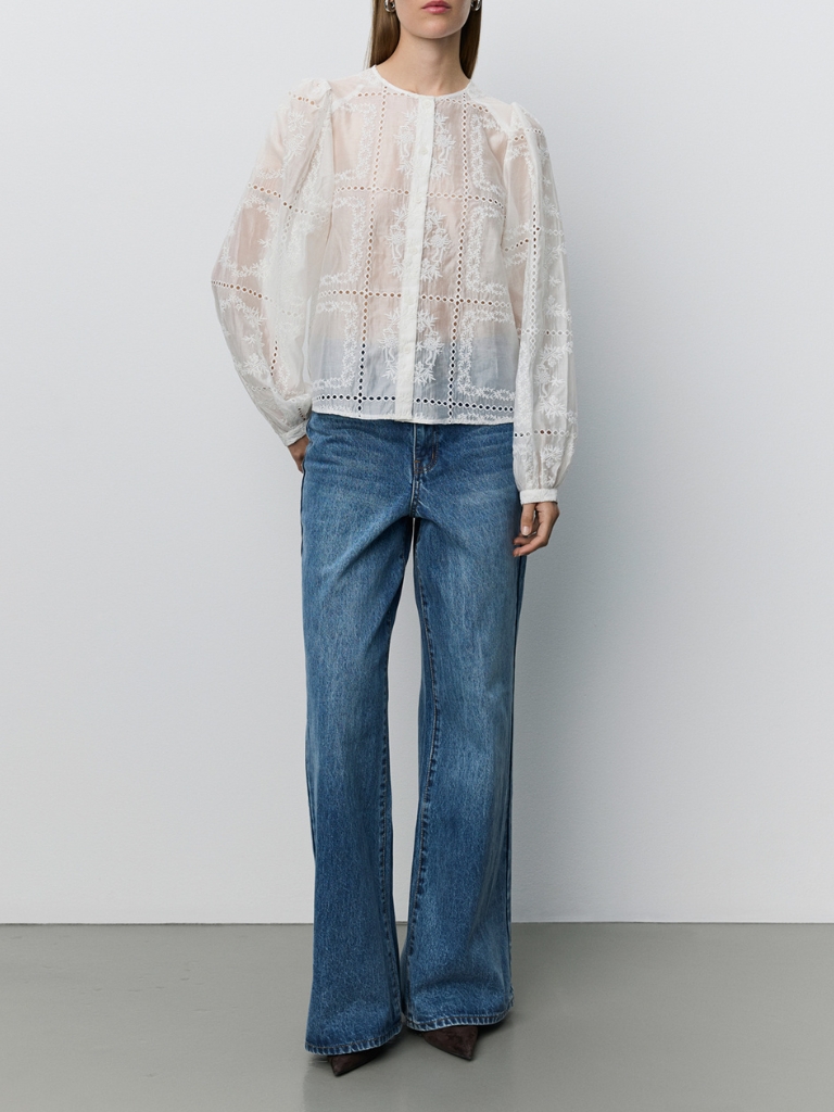 Bluse - CORASW Detailed Embroidery Shirt, Off White – Bild 2