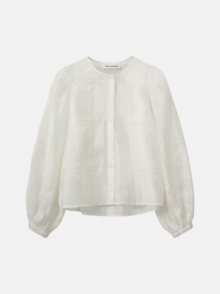 Bluse - CORASW Detailed Embroidery Shirt, Off White