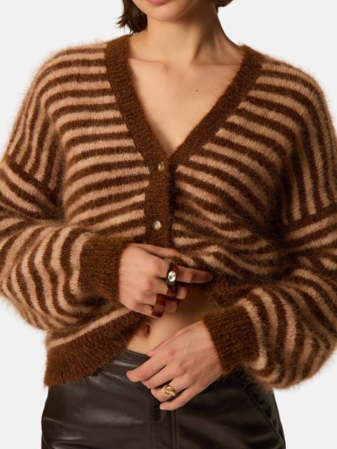 Cardigan - Alvaro, Cognac Chiné / Blush Chiné – Bild 4