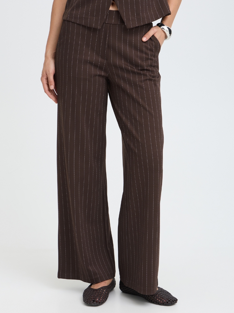 Hose - BYROWAN Wide Pants Stripe, Java Pinstripe – Bild 4