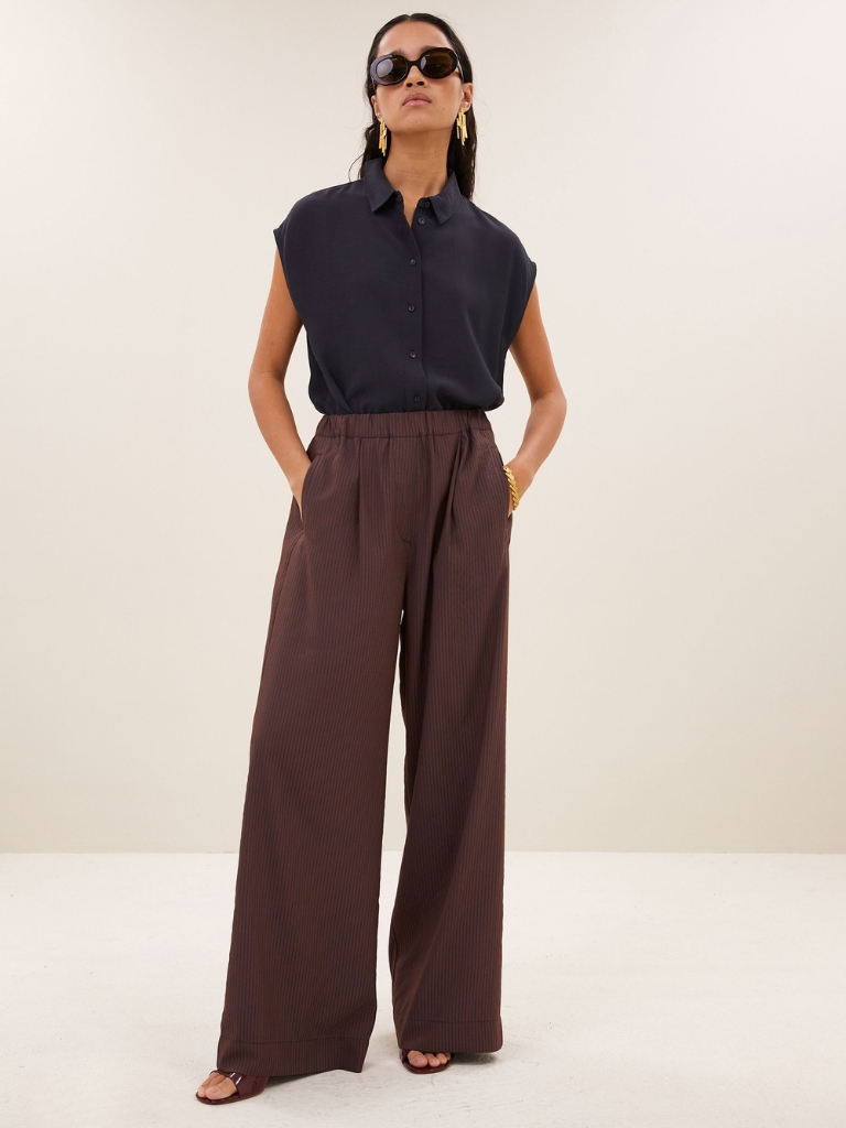 Hose – Celin Stripe Pants, Tan Stripe – Bild 3