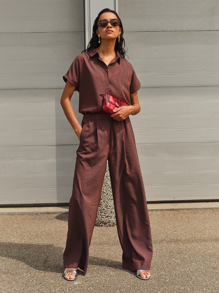 Hose – Celin Stripe Pants, Tan Stripe – Bild 5