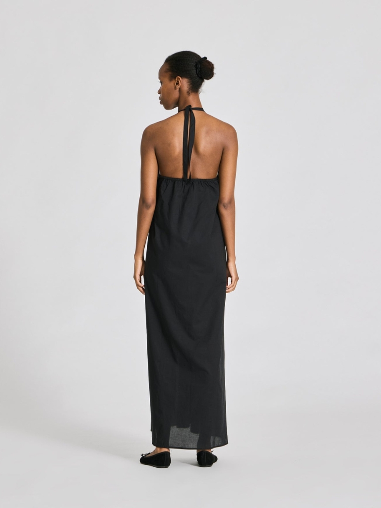 Kleid - Nora Voile Halterneck, Black – Bild 2