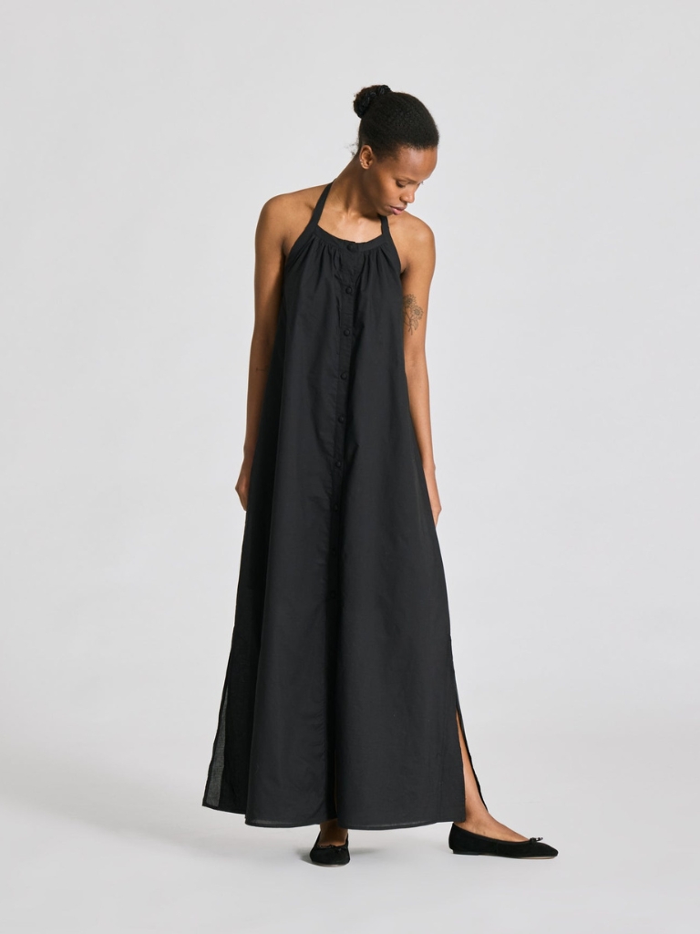 Kleid - Nora Voile Halterneck, Black – Bild 3