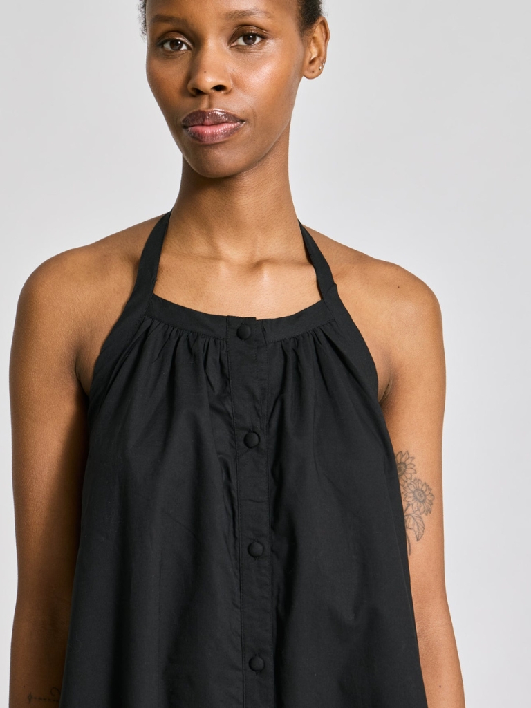 Kleid - Nora Voile Halterneck, Black – Bild 4