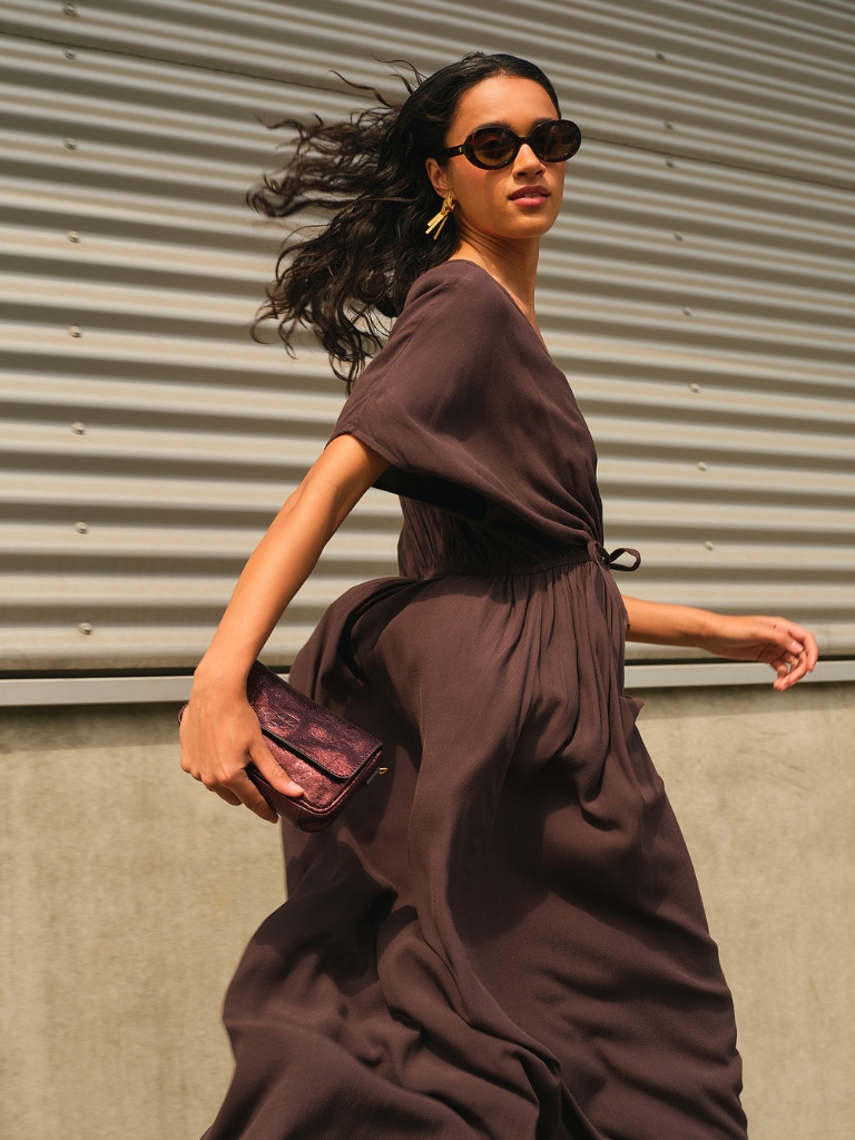 Kleid - Long Twill, Espresso – Bild 7