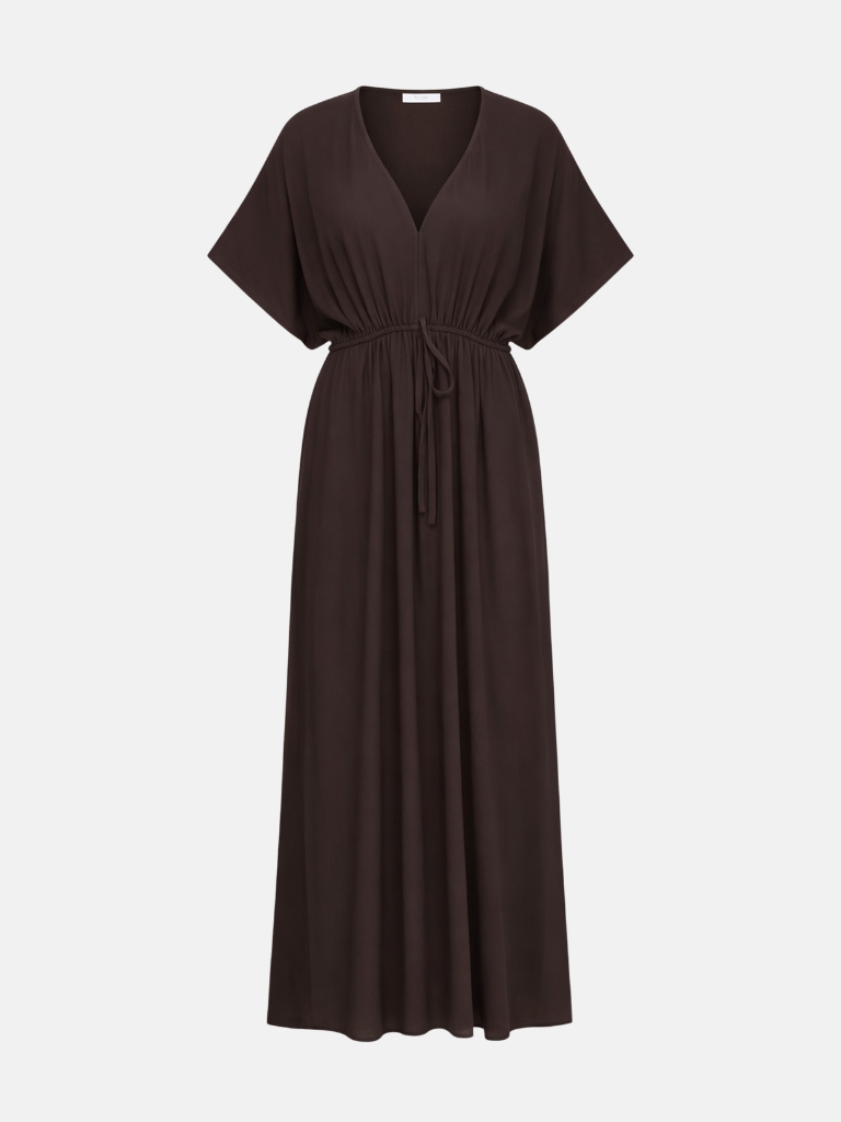 Kleid - Long Twill, Espresso – Bild 5