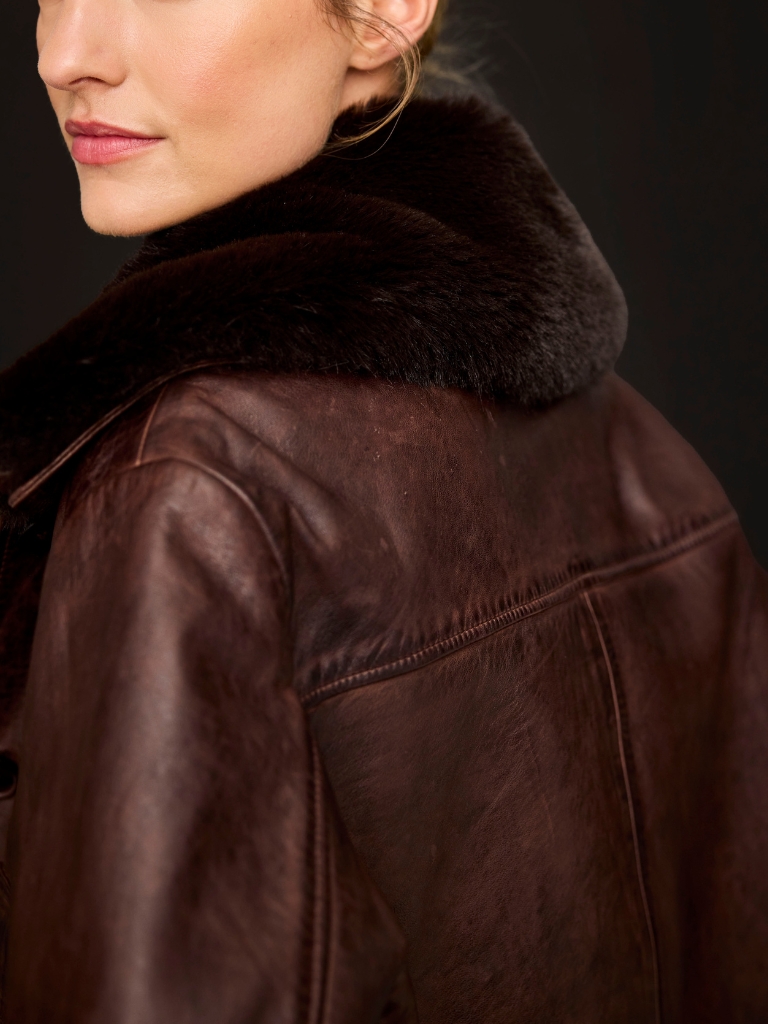 Lederjacke – Pure, Antique Brown – Bild 5