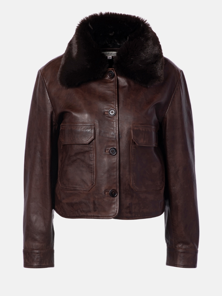 JcSophie Lederjacke Pure in Antique Brown