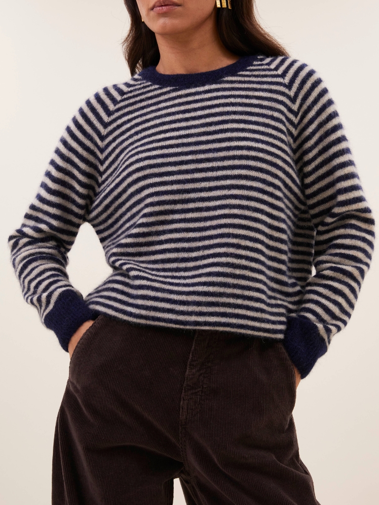 Pullover - Sally Stripe, Midnight Marine