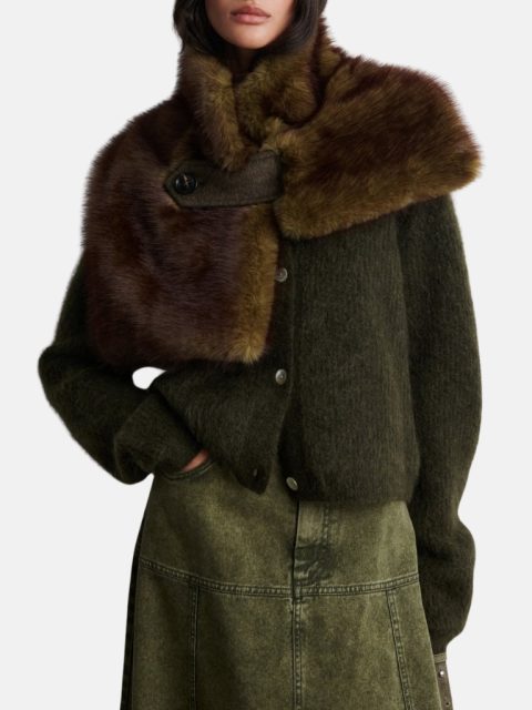 Alternative view of Schal - Agola Collar, Black Olive