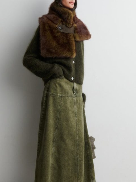 Alternative view of Schal - Agola Collar, Black Olive