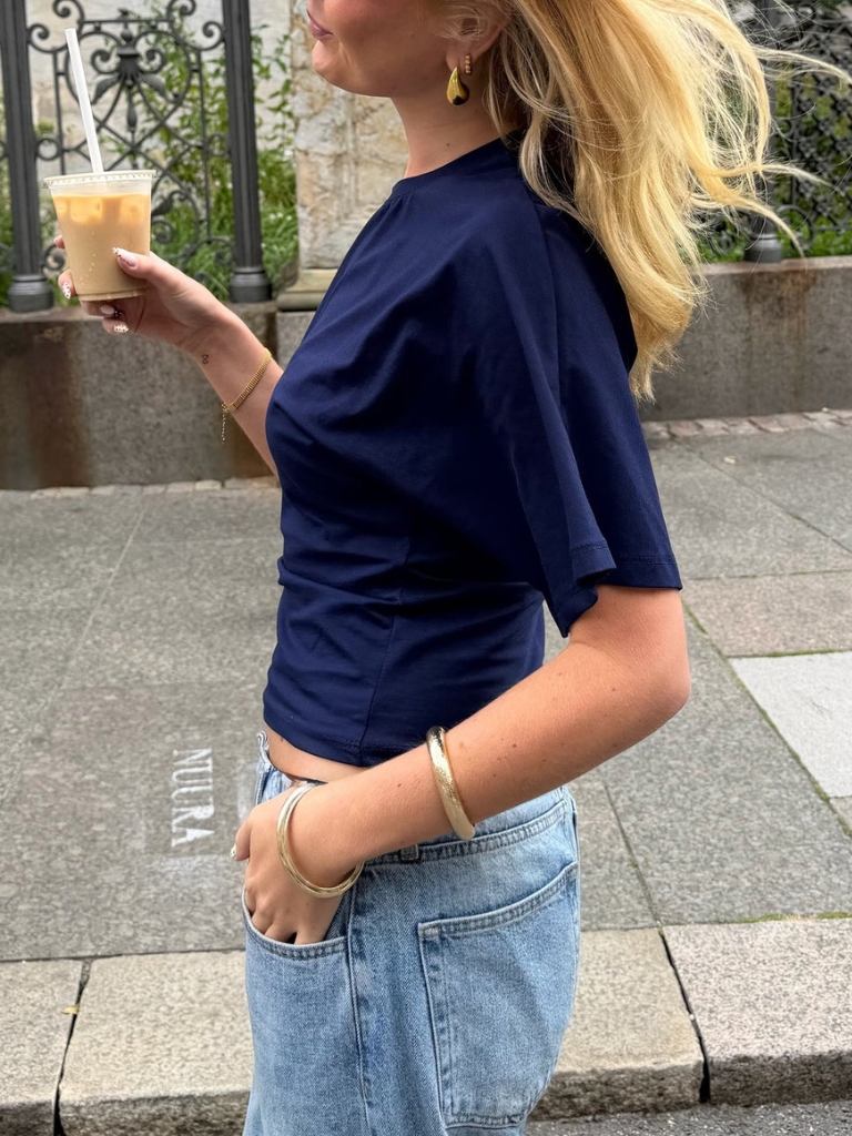 Shirt - Klara Waisted, Navy Blue – Bild 2