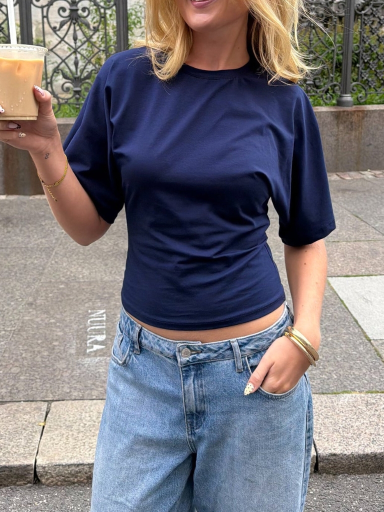 Shirt - Klara Waisted, Navy Blue