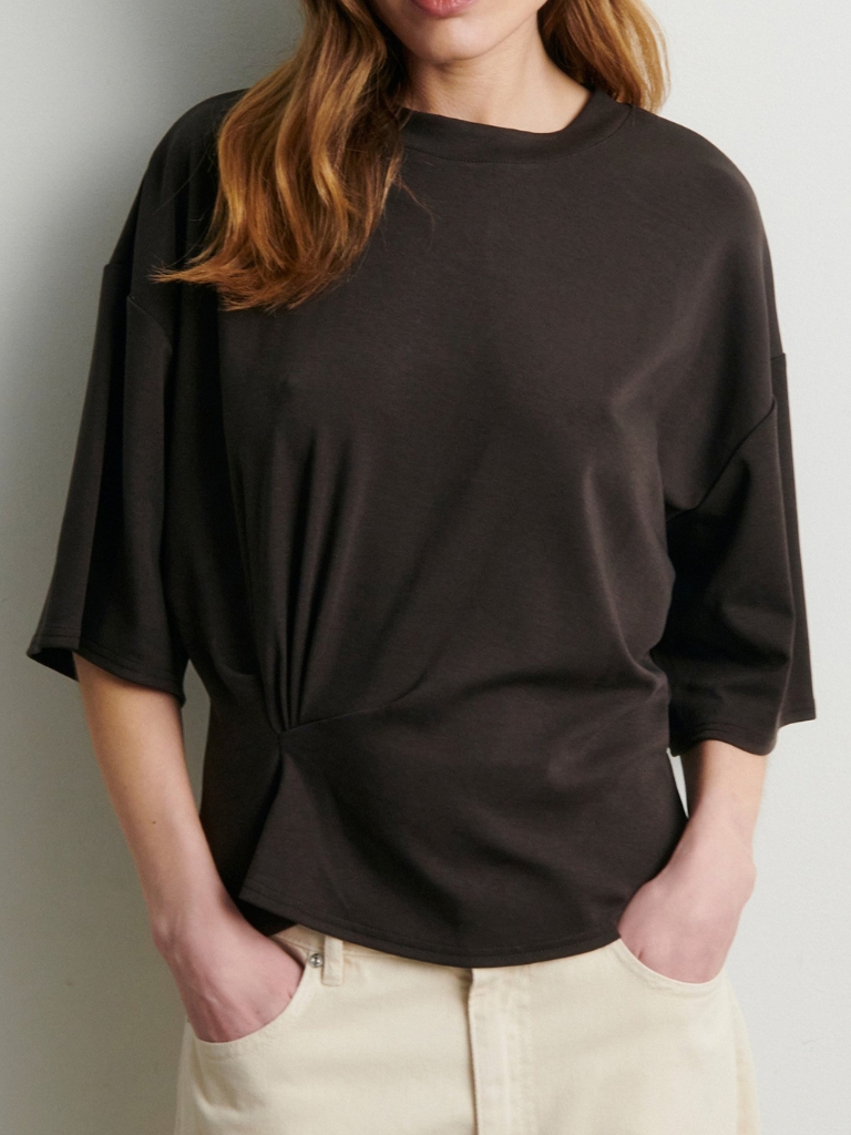 Shirt - Missouri Tee, Dark Brown Melange – Bild 2