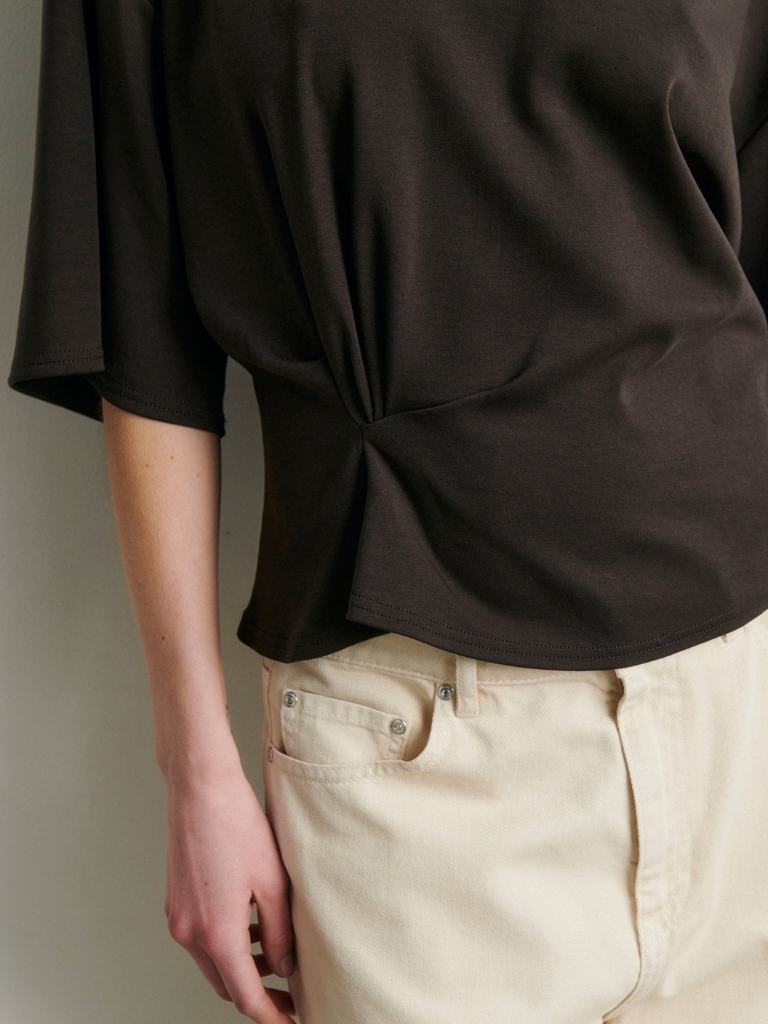 Shirt - Missouri Tee, Dark Brown Melange – Bild 4
