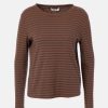 JcSophie T-Shirt- Prisca, Army_Maroon Stripes