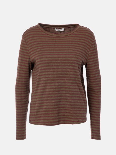 JcSophie T-Shirt- Prisca, Army_Maroon Stripes