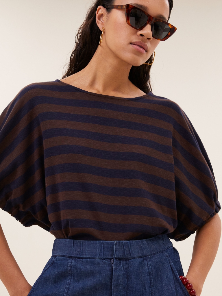 Shirt - Merle Big Stripe, Coffee Bean