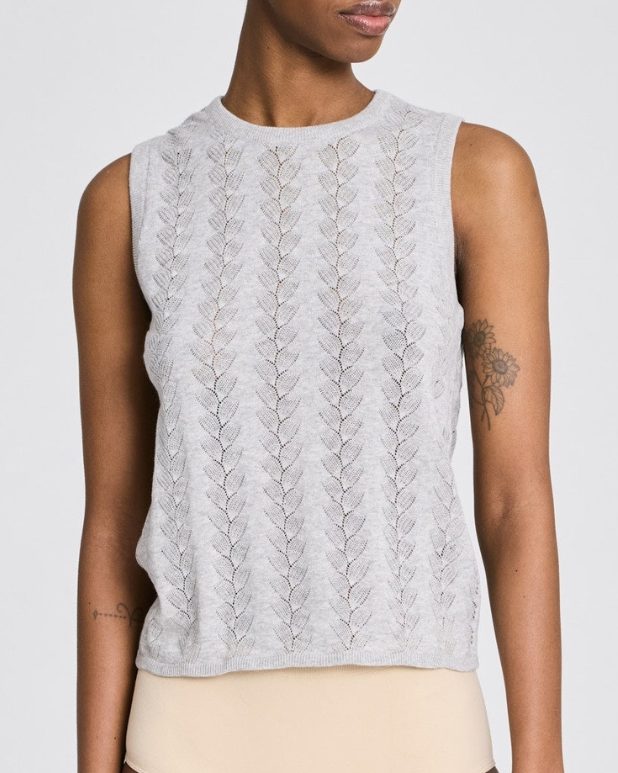 Top - Sofie Butterfly Knit, Light Grey Melange