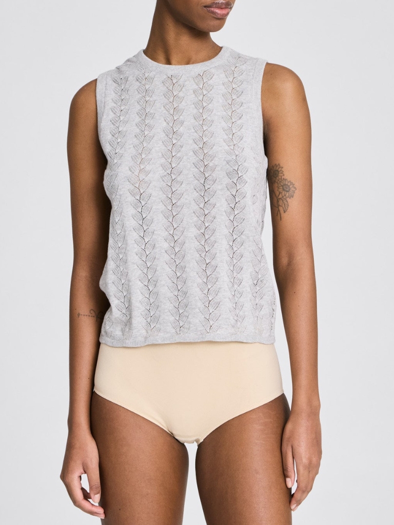 Top - Sofie Butterfly Knit, Light Grey Melange