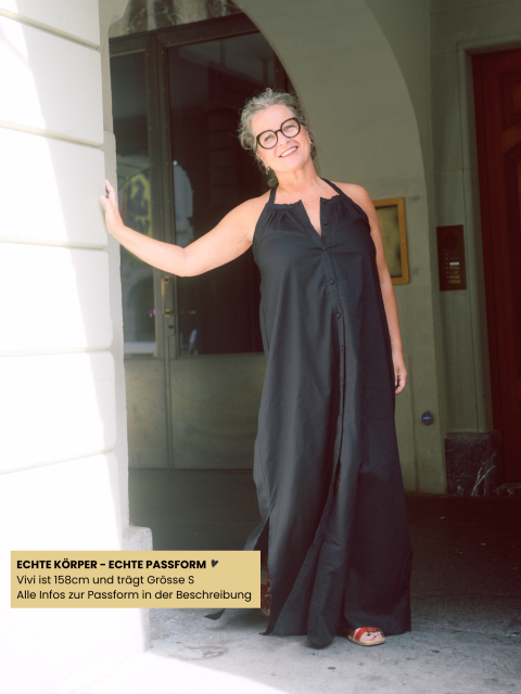 Kleid - Nora Voile Halterneck, Black – Bild 5